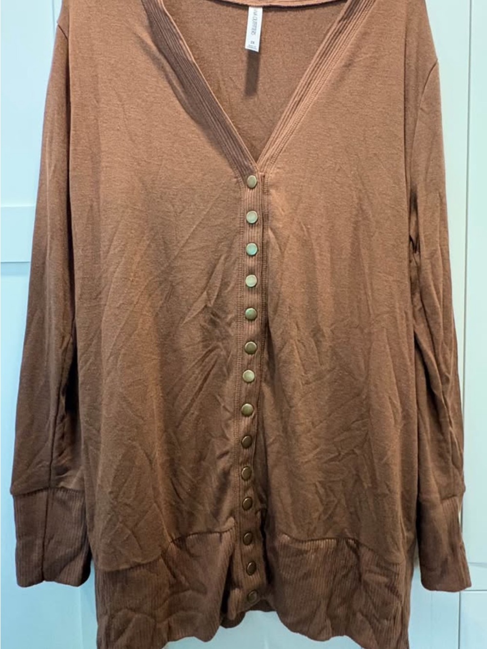 Zenana Outfitters Chestnut Button-Front Cardigan